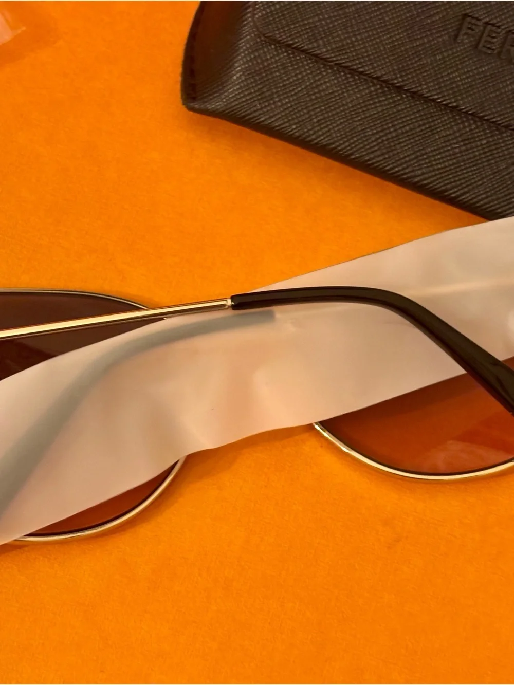 NIB, Salvatore Ferragamo Gold-Accented Brown Gradient Sunglasses